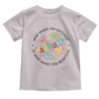 Funny Autism Awareness What Makes You Different Is What Makes You Beautiful Toddler T Shirt Coquette Puzzle