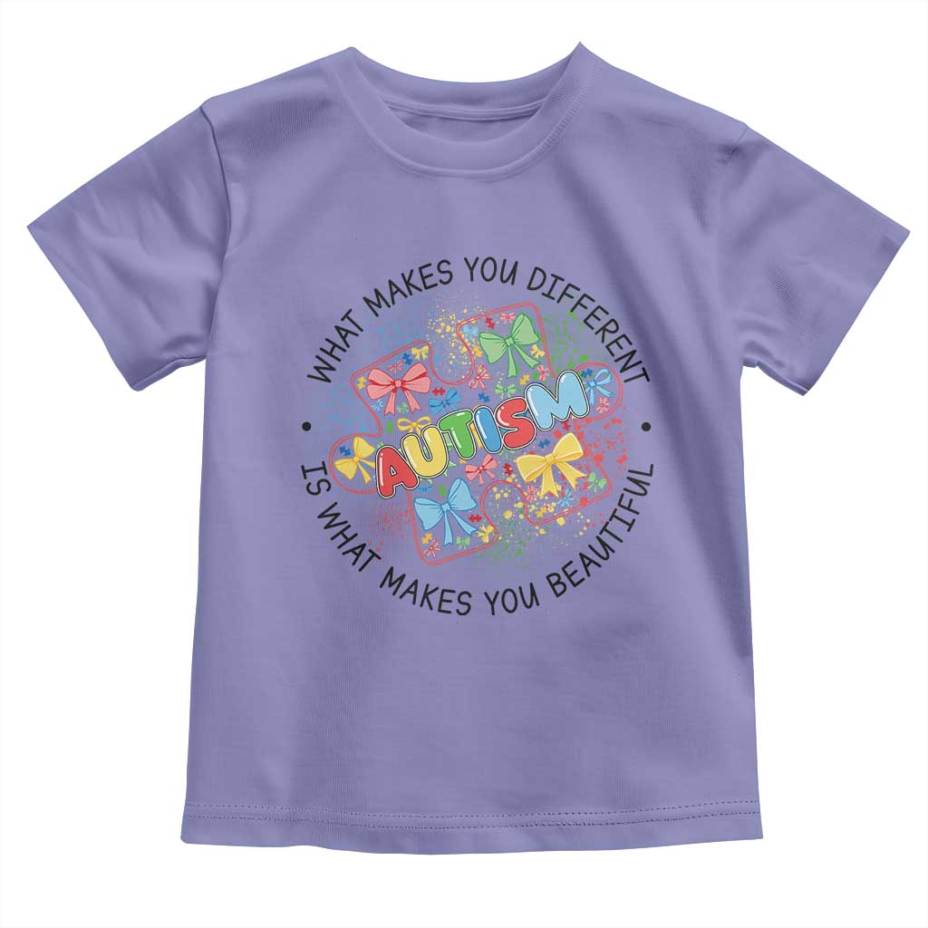 Funny Autism Awareness What Makes You Different Is What Makes You Beautiful Toddler T Shirt Coquette Puzzle