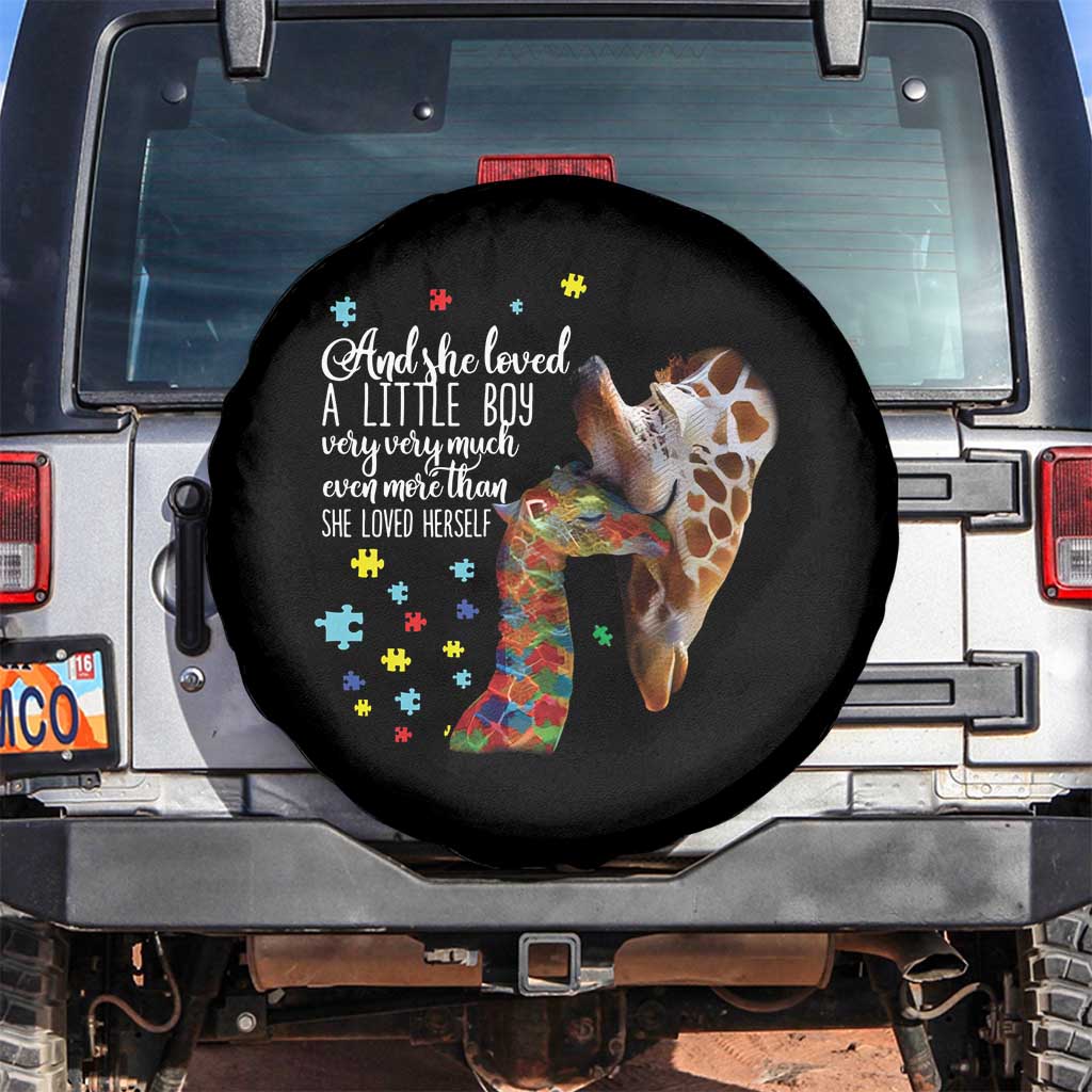 And She Loved A Little Boy Very Much Even More Than She Loved Herself Spare Tire Cover Autism Awareness Giraffes
