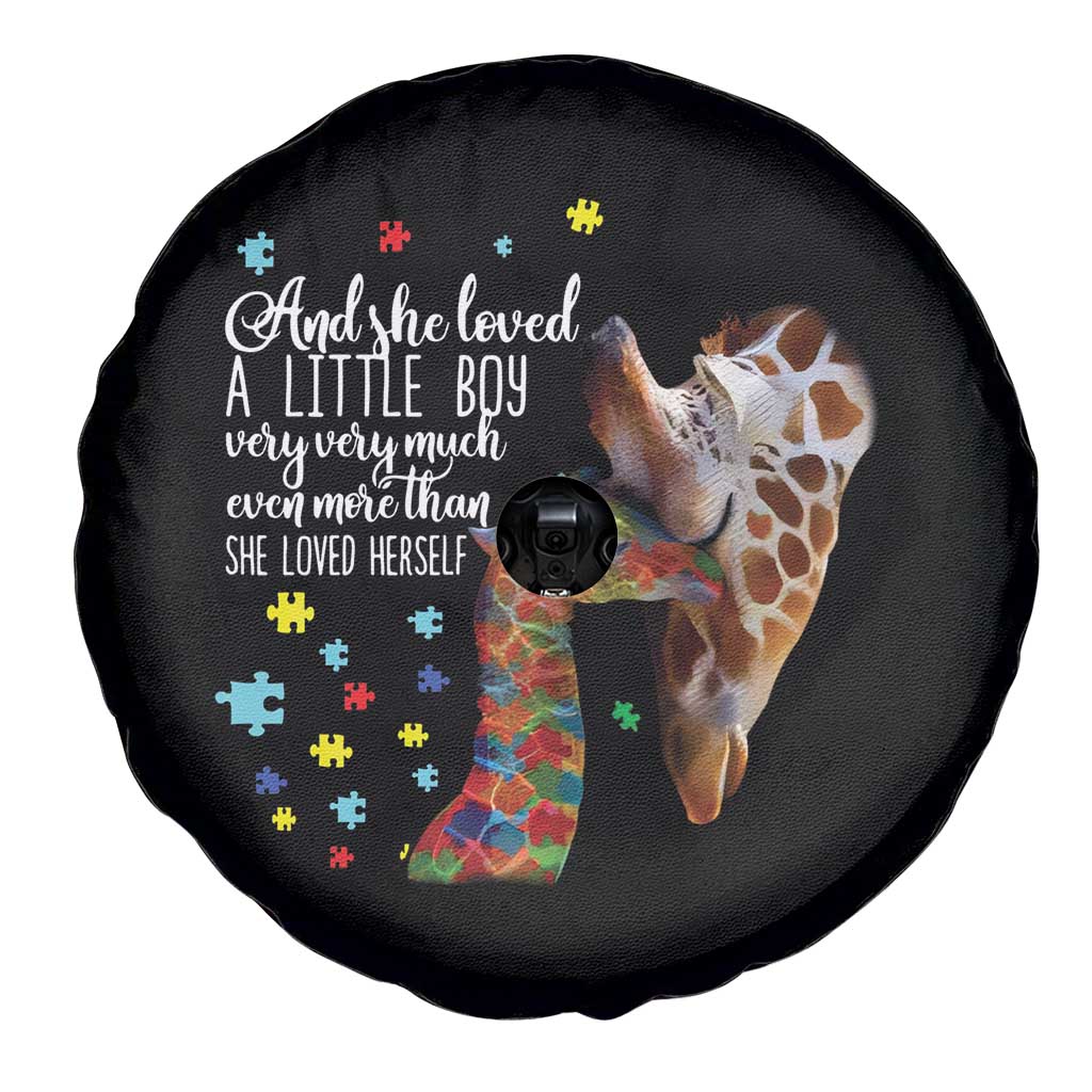 And She Loved A Little Boy Very Much Even More Than She Loved Herself Spare Tire Cover Autism Awareness Giraffes