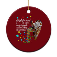 And She Loved A Little Boy Very Much Even More Than She Loved Herself Ceramic Ornament Autism Awareness Giraffes
