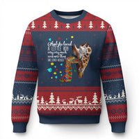 And She Loved A Little Boy Very Much Even More Than She Loved Herself Ugly Christmas Sweater Autism Awareness Giraffes