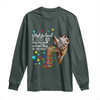 And She Loved A Little Boy Very Much Even More Than She Loved Herself Long Sleeve Shirt Autism Awareness Giraffes