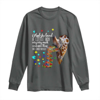 And She Loved A Little Boy Very Much Even More Than She Loved Herself Long Sleeve Shirt Autism Awareness Giraffes