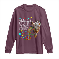 And She Loved A Little Boy Very Much Even More Than She Loved Herself Long Sleeve Shirt Autism Awareness Giraffes