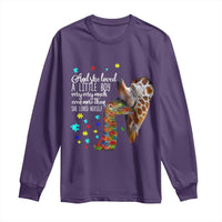And She Loved A Little Boy Very Much Even More Than She Loved Herself Long Sleeve Shirt Autism Awareness Giraffes