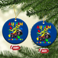 Funny Autism Awareness Dinosaur Ceramic Ornament Autism Arawrrness Monster Truck Puzzle Pieces