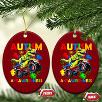 Funny Autism Awareness Dinosaur Ceramic Ornament Autism Arawrrness Monster Truck Puzzle Pieces