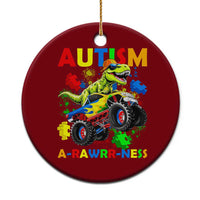 Funny Autism Awareness Dinosaur Ceramic Ornament Autism Arawrrness Monster Truck Puzzle Pieces