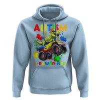 Funny Autism Awareness Dinosaur Hoodie Autism Arawrrness Monster Truck Puzzle Pieces
