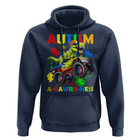 Funny Autism Awareness Dinosaur Hoodie Autism Arawrrness Monster Truck Puzzle Pieces