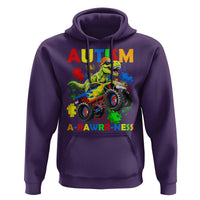 Funny Autism Awareness Dinosaur Hoodie Autism Arawrrness Monster Truck Puzzle Pieces
