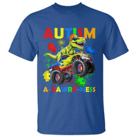 Funny Autism Awareness Dinosaur T Shirt Autism Arawrrness Monster Truck Puzzle Pieces