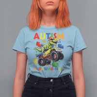 Funny Autism Awareness Dinosaur T Shirt For Women Autism Arawrrness Monster Truck Puzzle Pieces