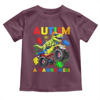 Funny Autism Awareness Dinosaur Toddler T Shirt Autism Arawrrness Monster Truck Puzzle Pieces