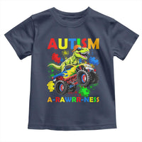 Funny Autism Awareness Dinosaur Toddler T Shirt Autism Arawrrness Monster Truck Puzzle Pieces