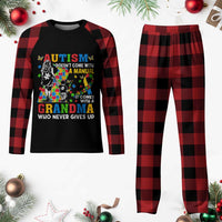 Autism Grandma Plaid Pajama Set Autism Doesn't Come With A Manual It Comes With A Grandma