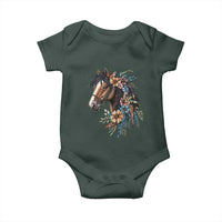 Floral Wild Horse Country Horse Riding Baby Onesie