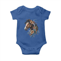 Floral Wild Horse Country Horse Riding Baby Onesie