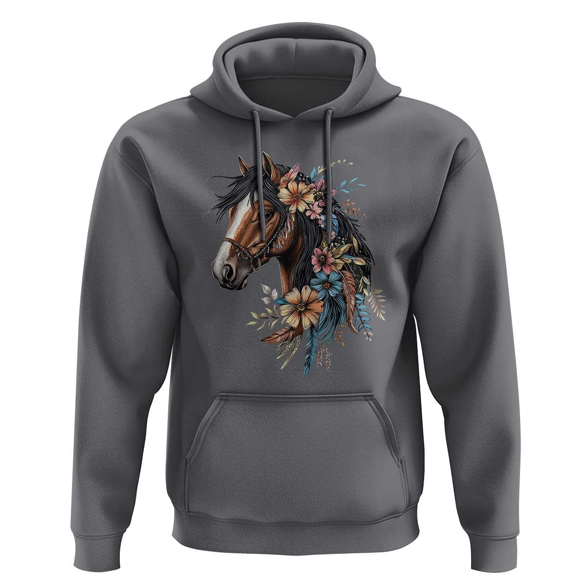 Floral Wild Horse Country Horse Riding Hoodie