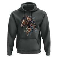 Floral Wild Horse Country Horse Riding Hoodie