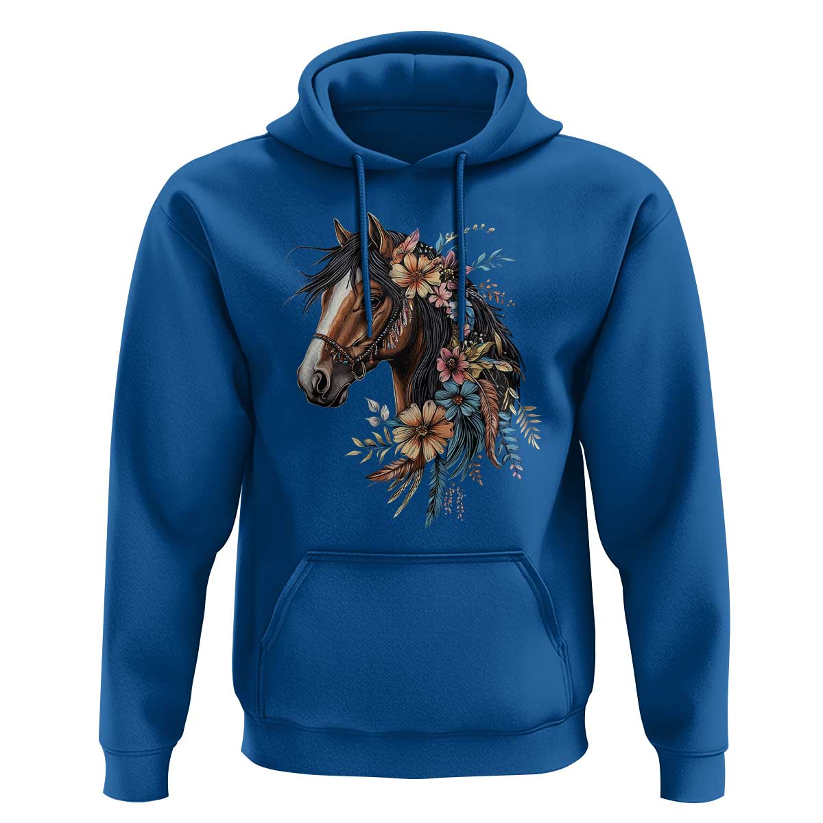Floral Wild Horse Country Horse Riding Hoodie