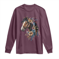 Floral Wild Horse Country Horse Riding Long Sleeve Shirt