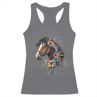 Floral Wild Horse Country Horse Riding Racerback Tank Top