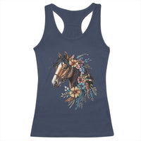 Floral Wild Horse Country Horse Riding Racerback Tank Top
