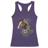 Floral Wild Horse Country Horse Riding Racerback Tank Top