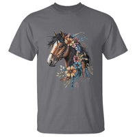 Floral Wild Horse Country Horse Riding T Shirt