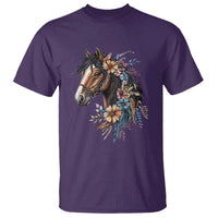 Floral Wild Horse Country Horse Riding T Shirt