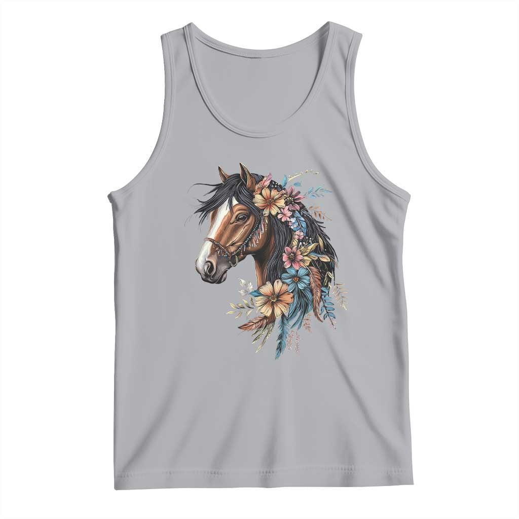 Floral Wild Horse Country Horse Riding Tank Top
