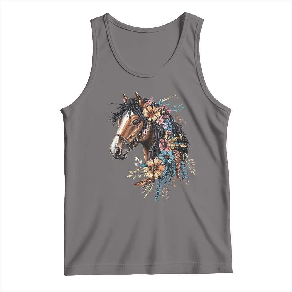 Floral Wild Horse Country Horse Riding Tank Top