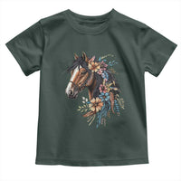 Floral Wild Horse Country Horse Riding Toddler T Shirt