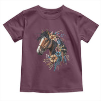 Floral Wild Horse Country Horse Riding Toddler T Shirt