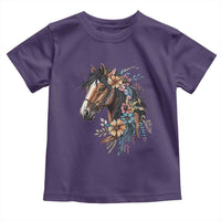 Floral Wild Horse Country Horse Riding Toddler T Shirt