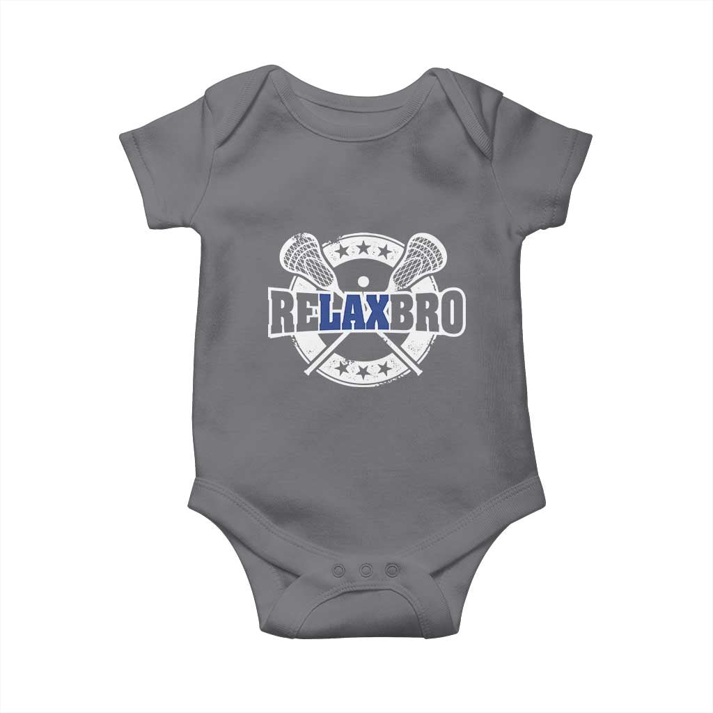 Funny Lax Lover Relax Bro Baby Onesie Lacrosse Joke