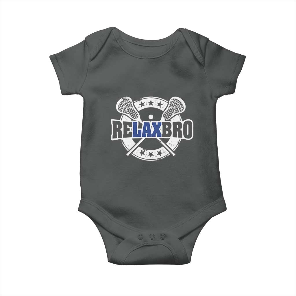 Funny Lax Lover Relax Bro Baby Onesie Lacrosse Joke