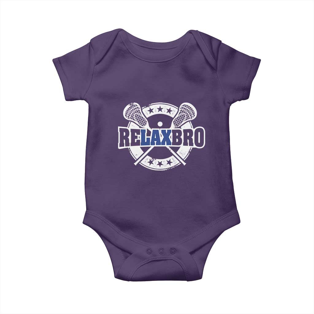 Funny Lax Lover Relax Bro Baby Onesie Lacrosse Joke