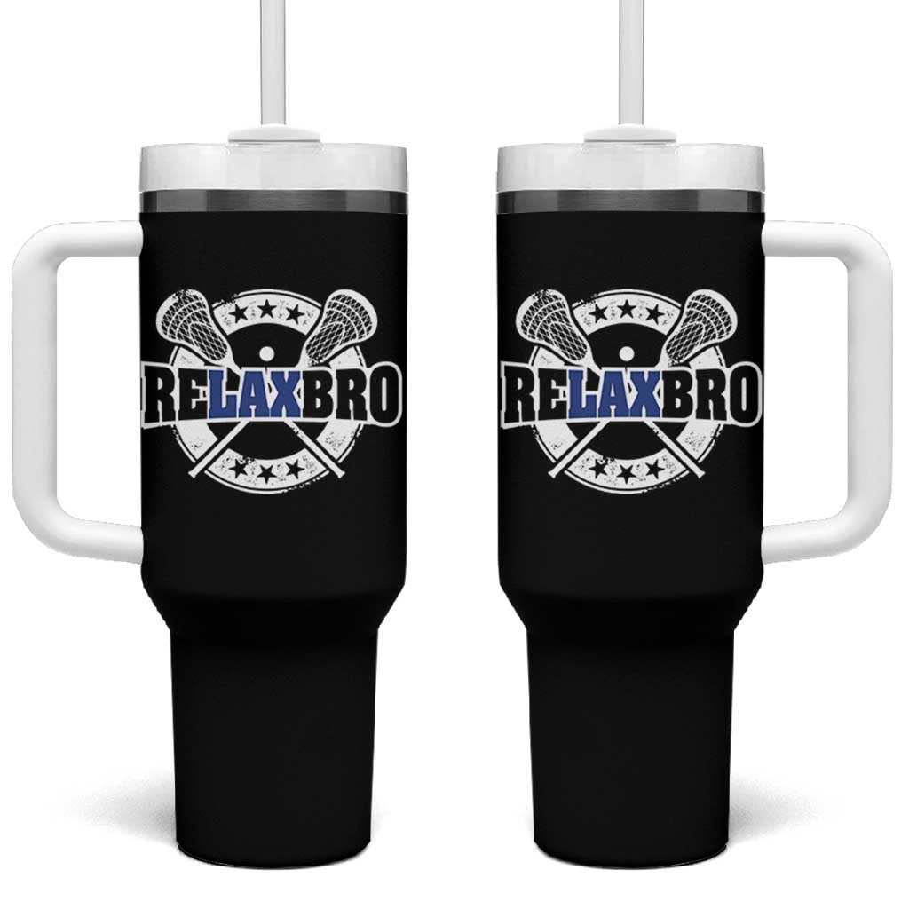 Funny Lax Lover Relax Bro Tumbler With Handle Lacrosse Joke