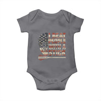 Funny Lacrosse Lax Baby Onesie I Beat People With A Stick Vintage American Flag