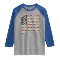 Funny Lacrosse Lax Raglan Shirt I Beat People With A Stick Vintage American Flag