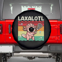 Funny Axolotl Lacrosse LAX Laxalotl Spare Tire Cover Lacrosse Player Retro Vintage