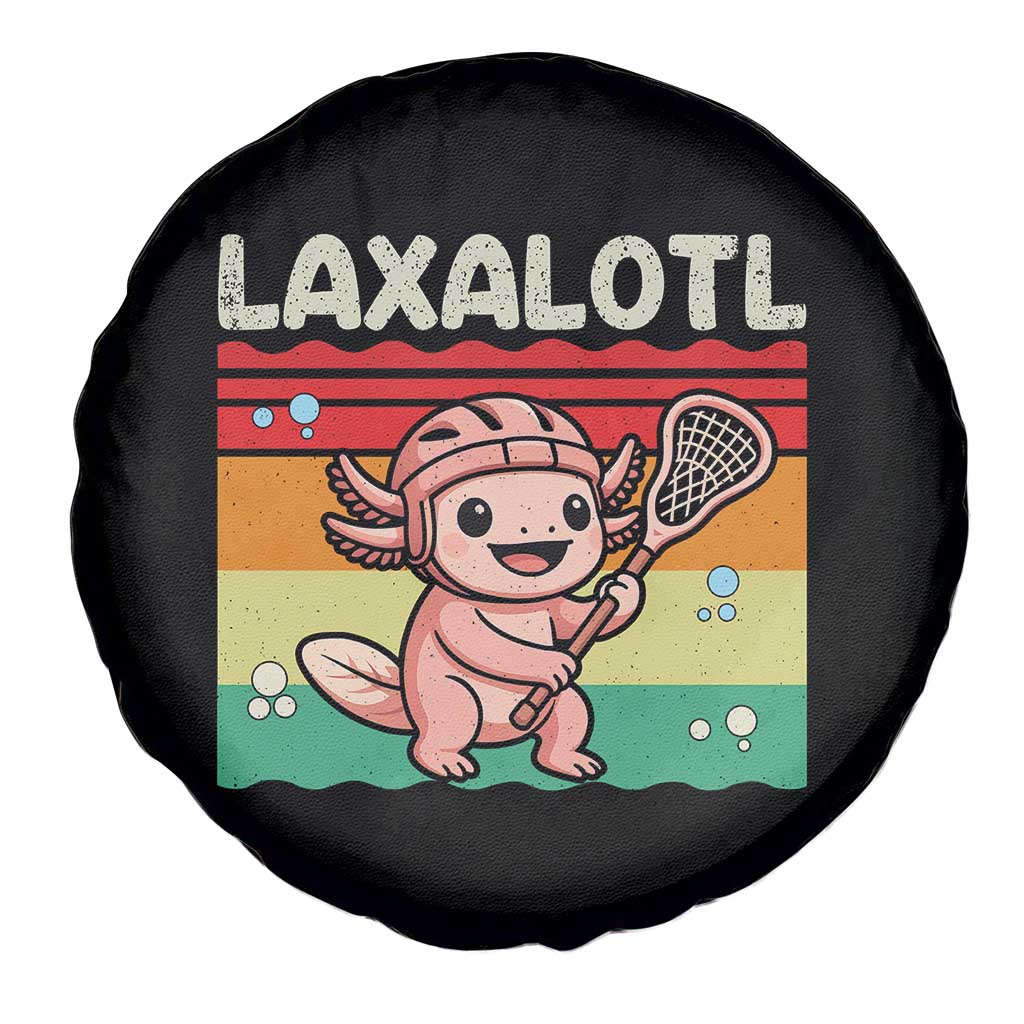 Funny Axolotl Lacrosse LAX Laxalotl Spare Tire Cover Lacrosse Player Retro Vintage
