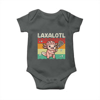 Funny Axolotl Lacrosse LAX Laxalotl Baby Onesie Lacrosse Player Retro Vintage
