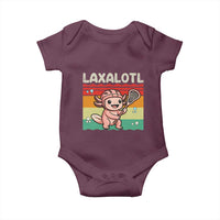Funny Axolotl Lacrosse LAX Laxalotl Baby Onesie Lacrosse Player Retro Vintage