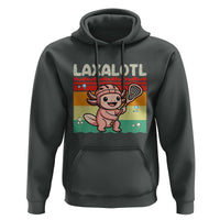 Funny Axolotl Lacrosse LAX Laxalotl Hoodie Lacrosse Player Retro Vintage