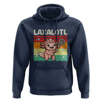Funny Axolotl Lacrosse LAX Laxalotl Hoodie Lacrosse Player Retro Vintage