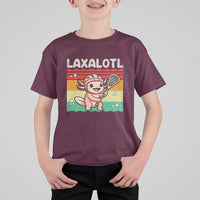 Funny Axolotl Lacrosse LAX Laxalotl T Shirt For Kid Lacrosse Player Retro Vintage